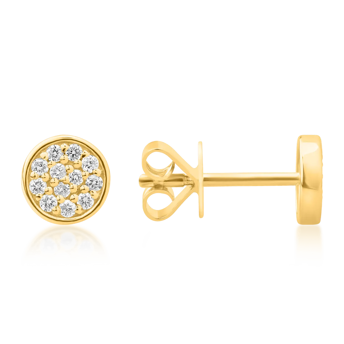 14K yellow gold earrings with 0.135ct diamonds