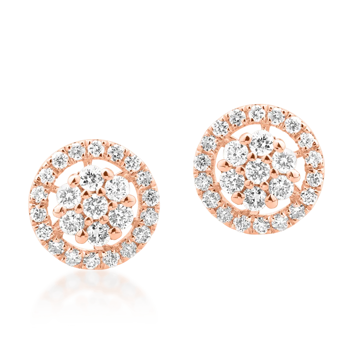 14K rose gold earrings with 0.276ct diamonds