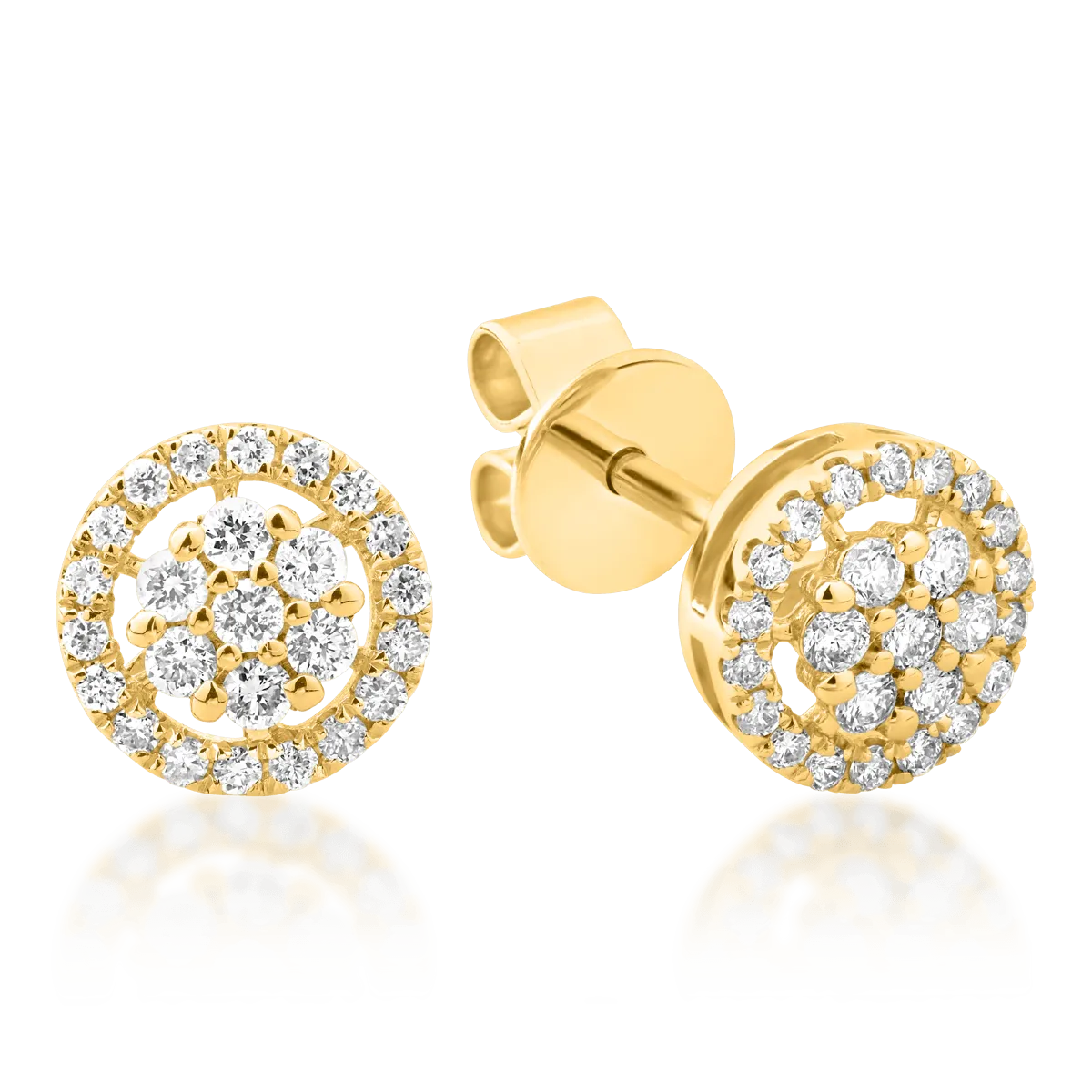 14K yellow gold earrings with 0.27ct diamonds