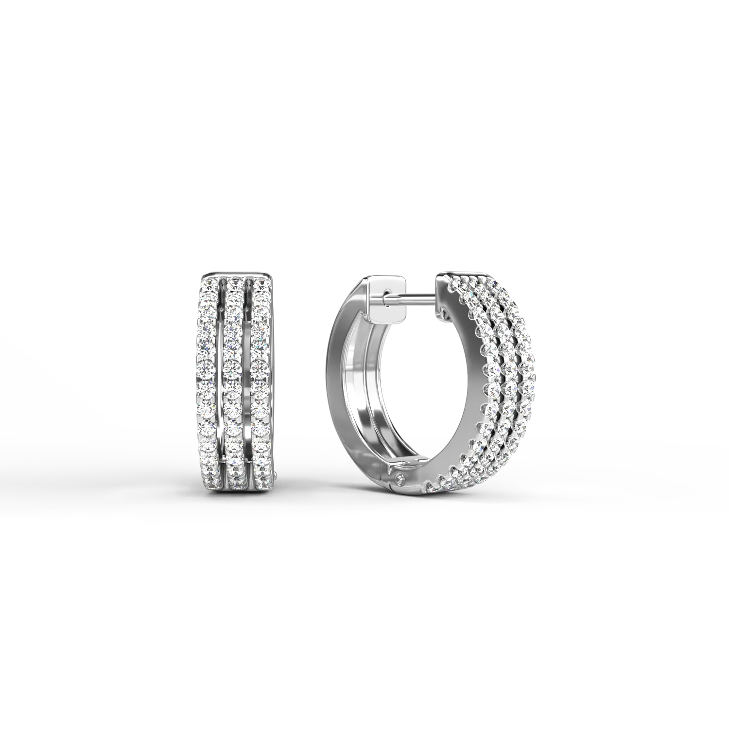 Cercei din aur alb cu diamante de 0.291ct