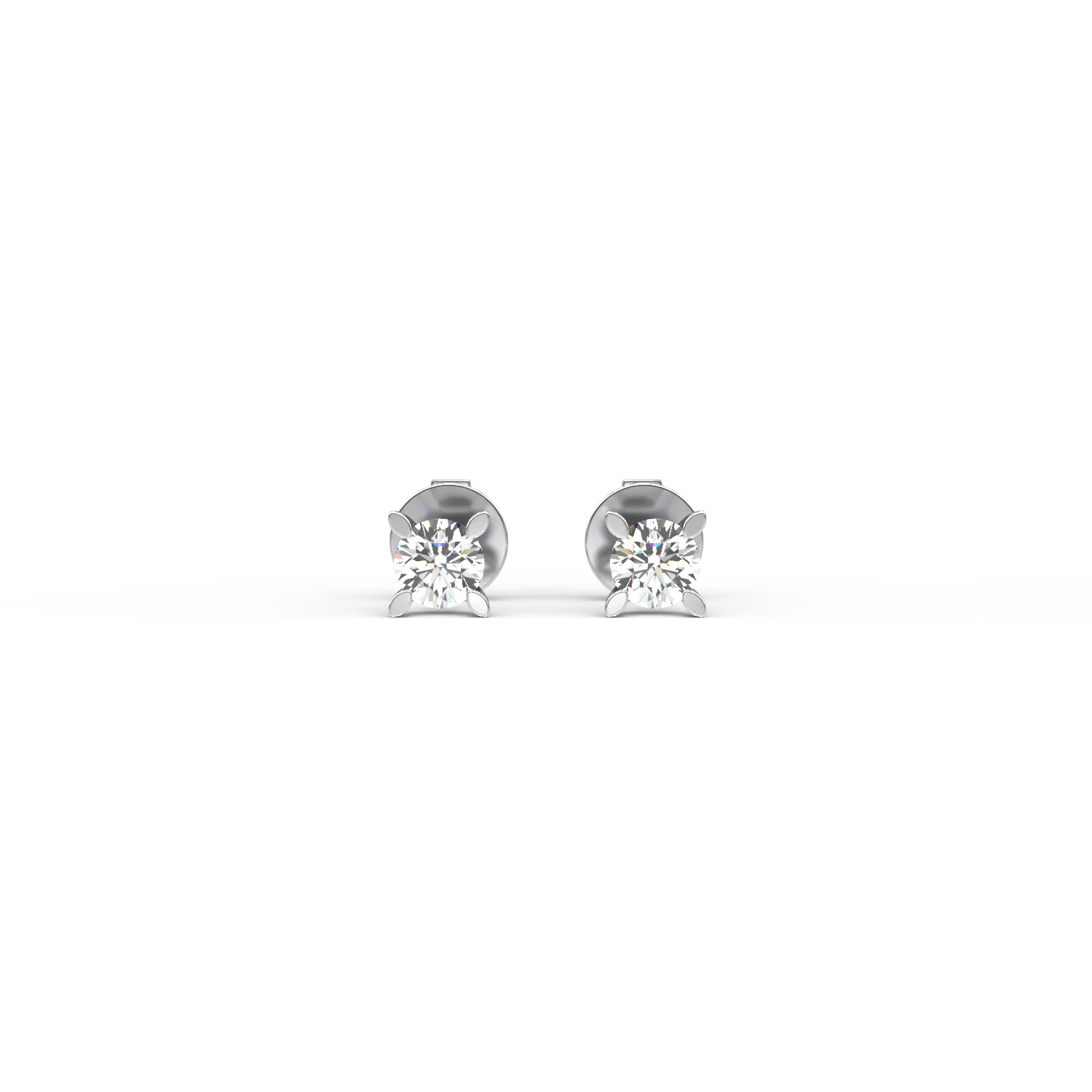 Cercei din aur alb de 18K cu diamante de 0.2ct - 1 | YEO