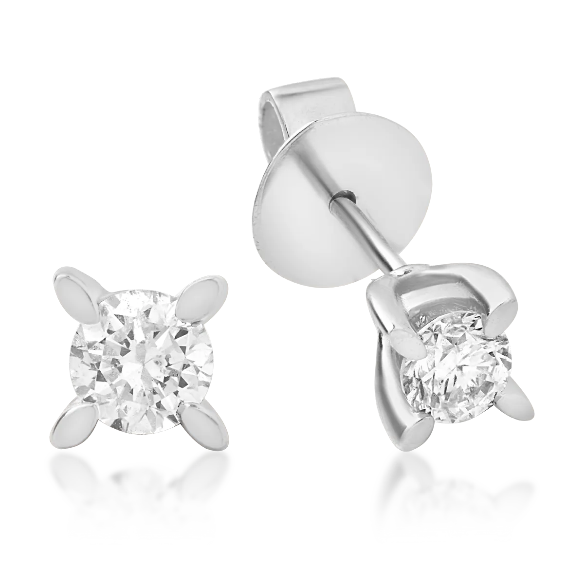 18K бели златни обеци с 0,4ct диаманта