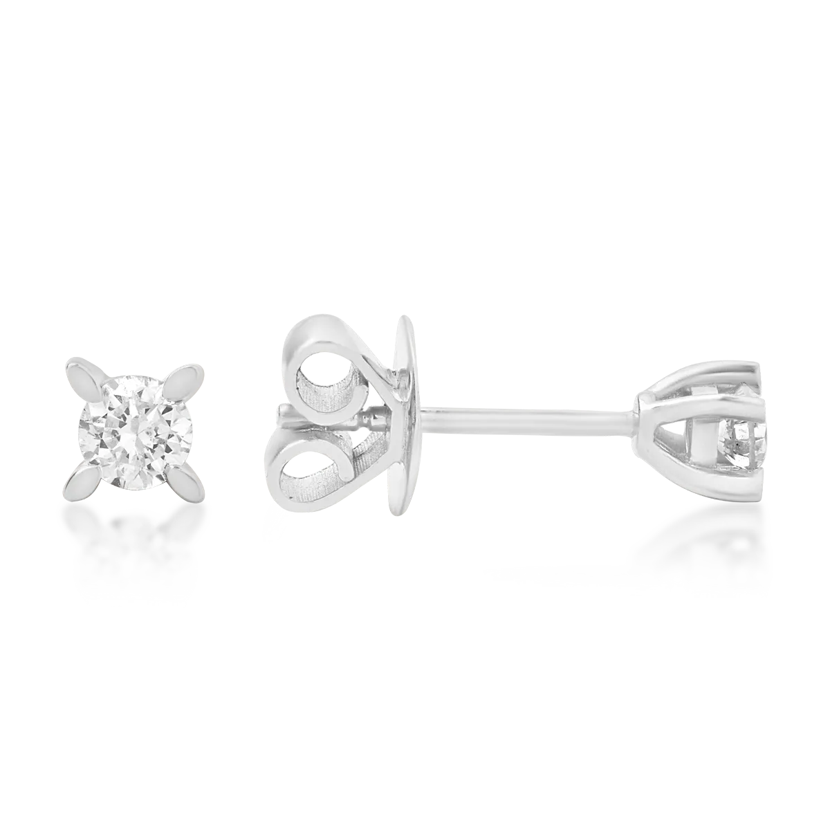 18K бели златни обеци с 0,4ct диаманта