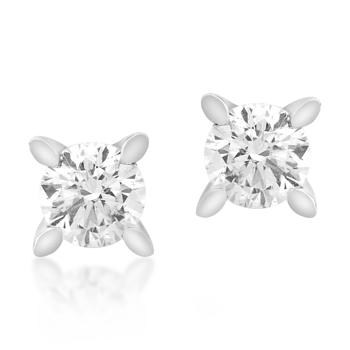 Cercei din aur alb de 18K cu diamante de 0.5ct