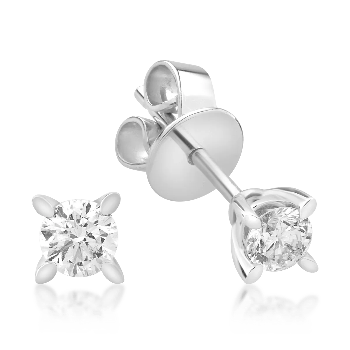 Cercei din aur alb cu diamante de 0.5ct