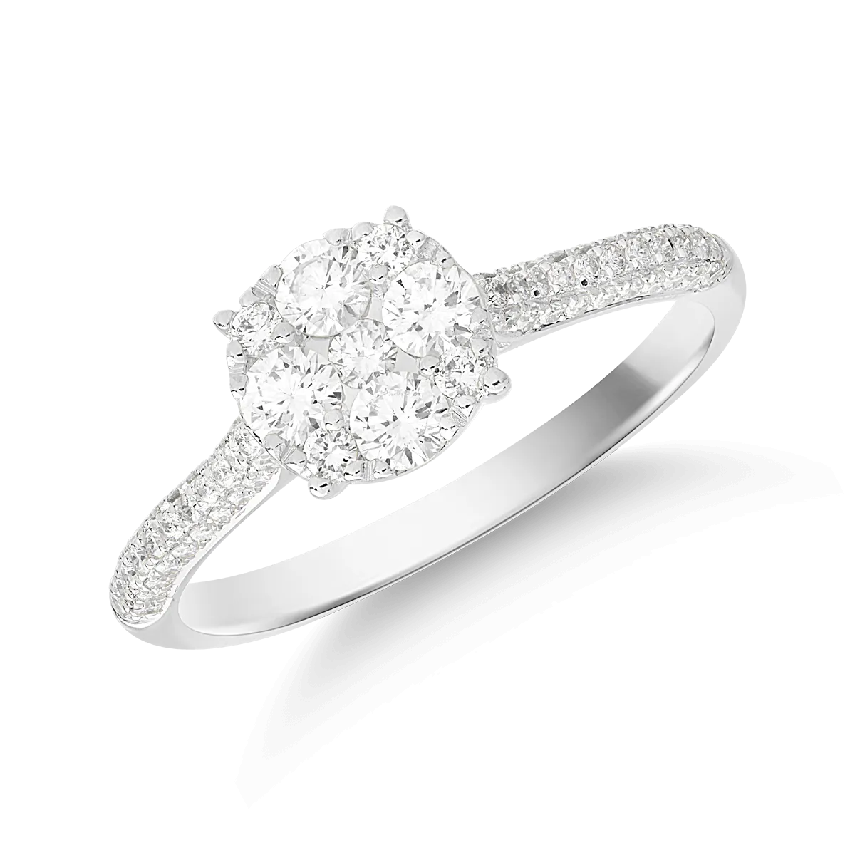 Inel din aur alb cu diamante de 0.54ct