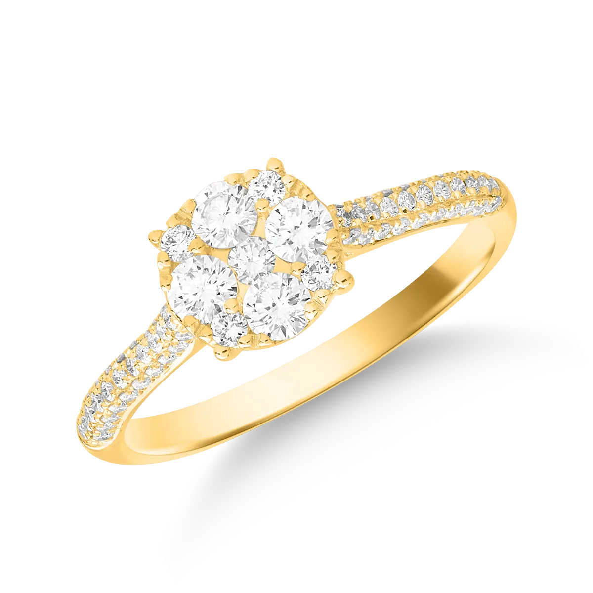 18K yellow gold ring with 0.54ct diamond
