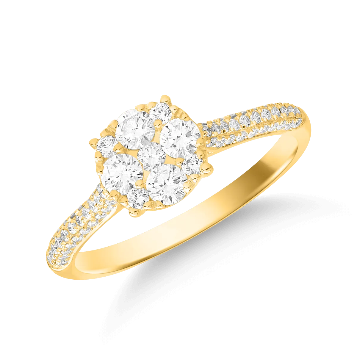 Gyűrű 18K-os sárga aranyból 0.52ct gyémánttal.