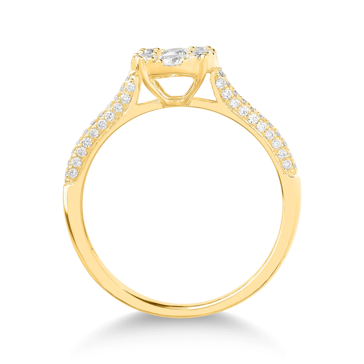 18K yellow gold ring with 0.52ct diamond