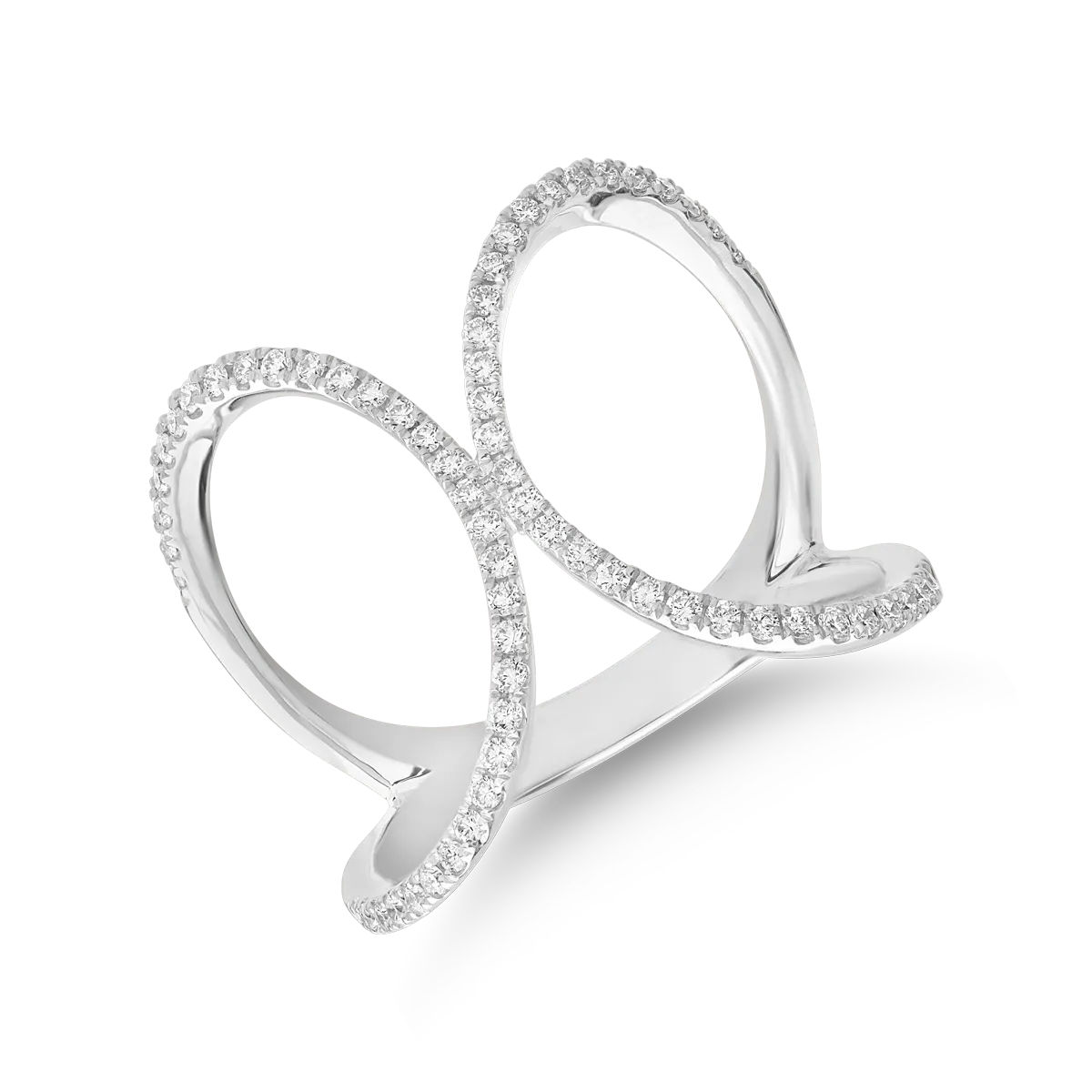 Inel din aur alb de 18K cu diamante de 0.3ct