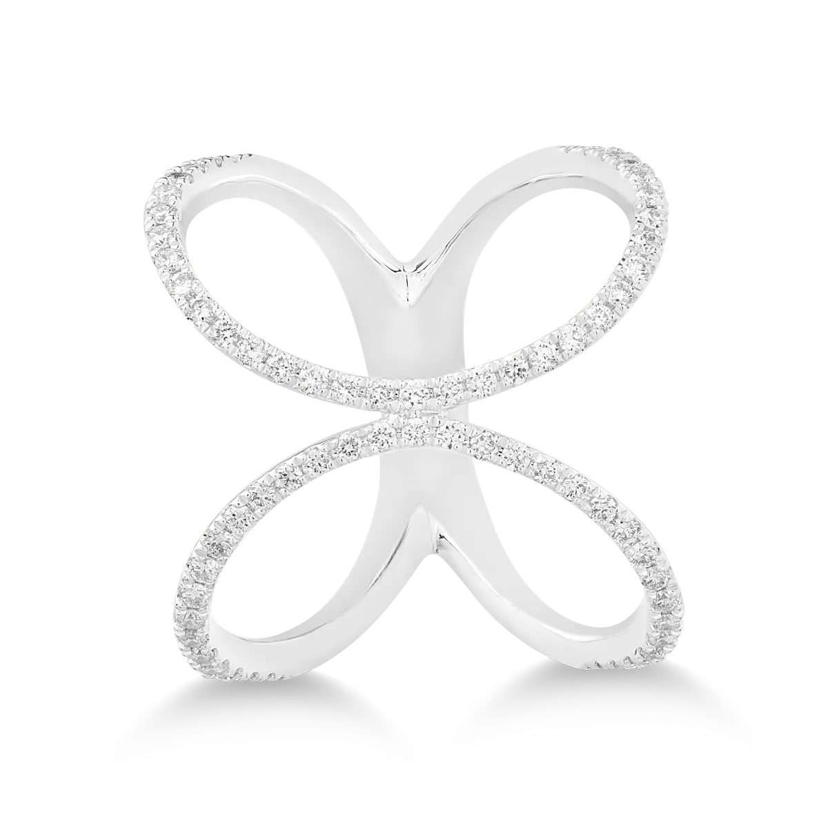 Inel din aur alb de 18K cu diamante de 0.3ct