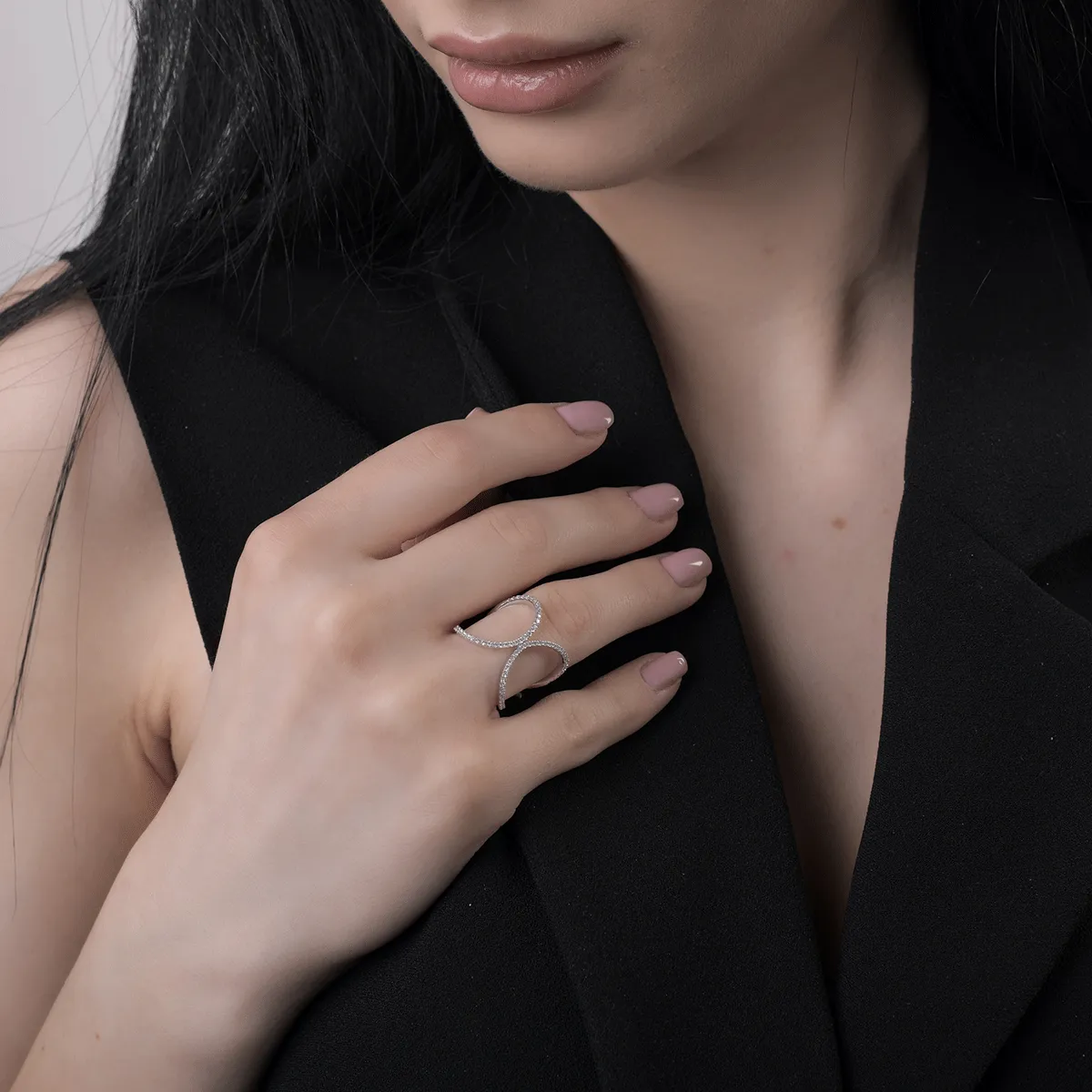 Inel din aur alb de 18K cu diamante de 0.3ct