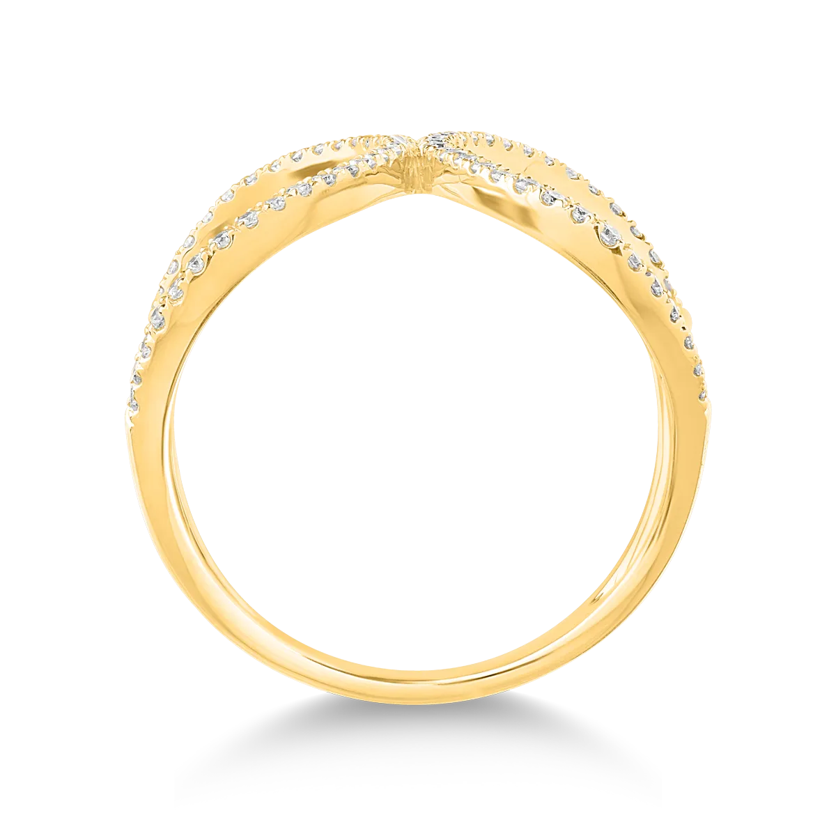 Gyűrű 18K-os sárga aranyból 0.3ct gyémánttal. Gramm: 3,44