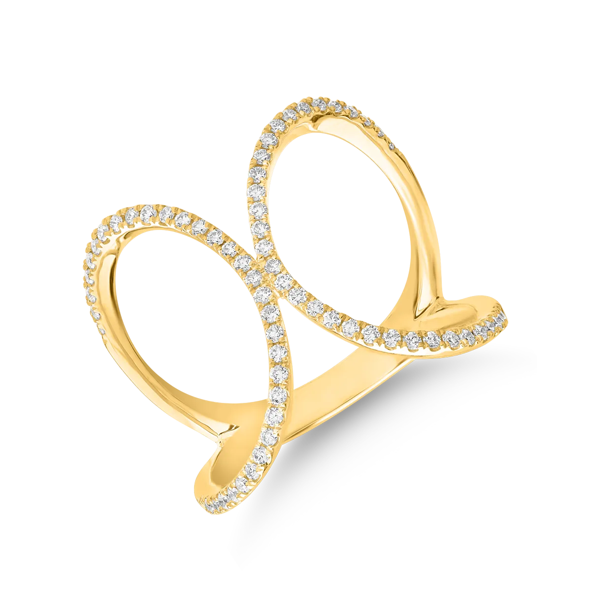Pierścionek z 18K żółtego złota z 3.58ct diamentami