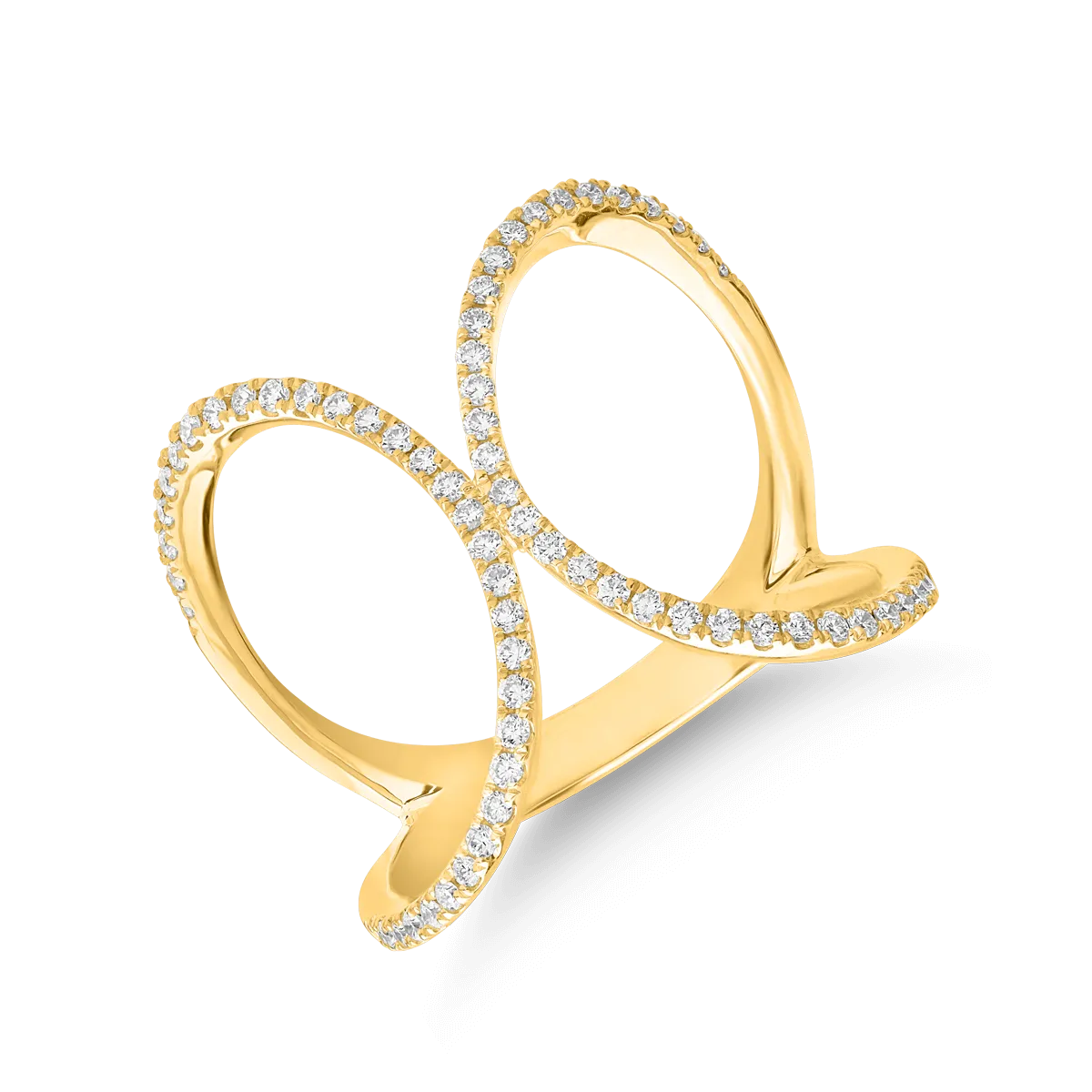 Sárga 18k arany gyűrű gyémánt 0,29ct. GRAMA: 3.47.