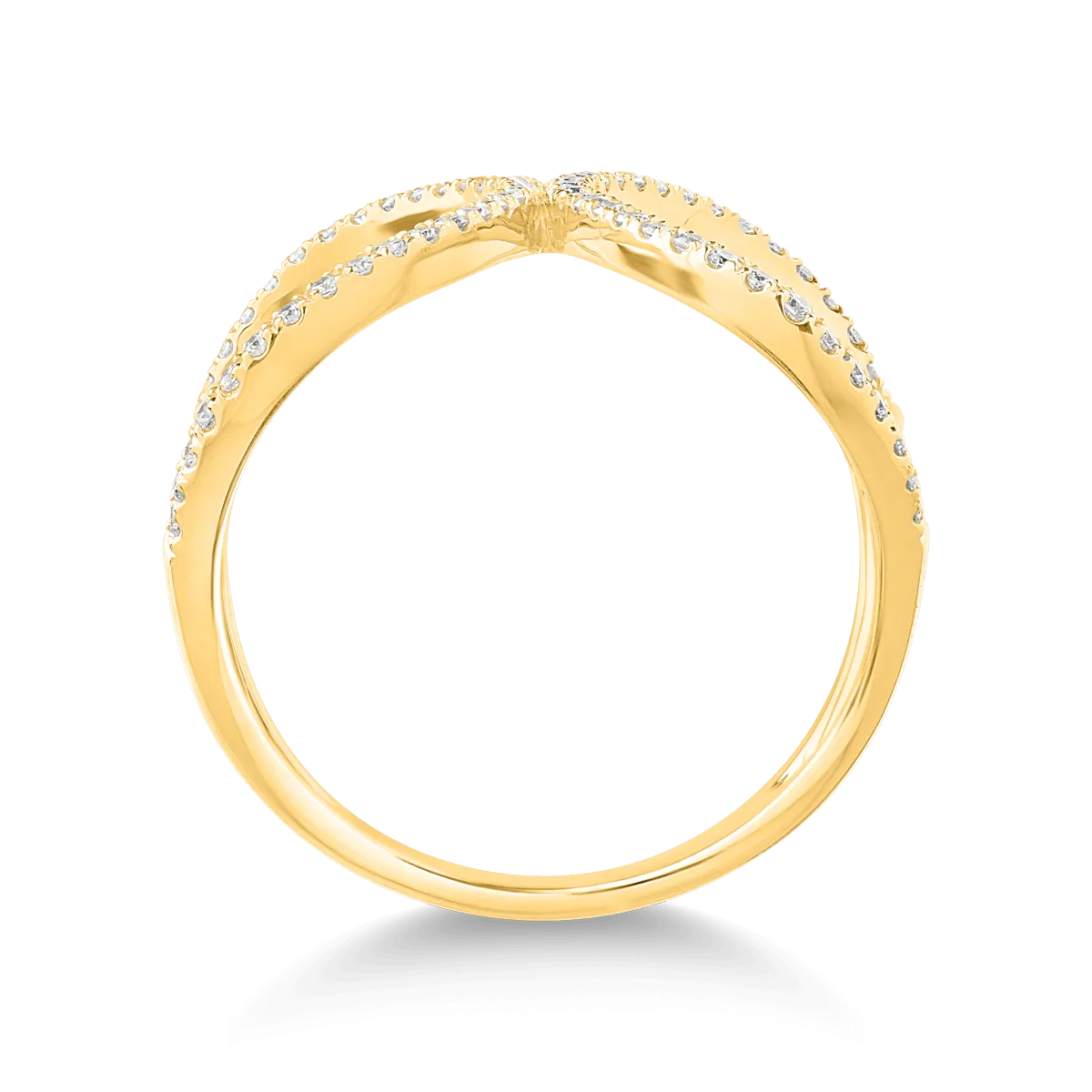 Sárga 18k arany gyűrű gyémánt 0,29ct. GRAMA: 3.47.