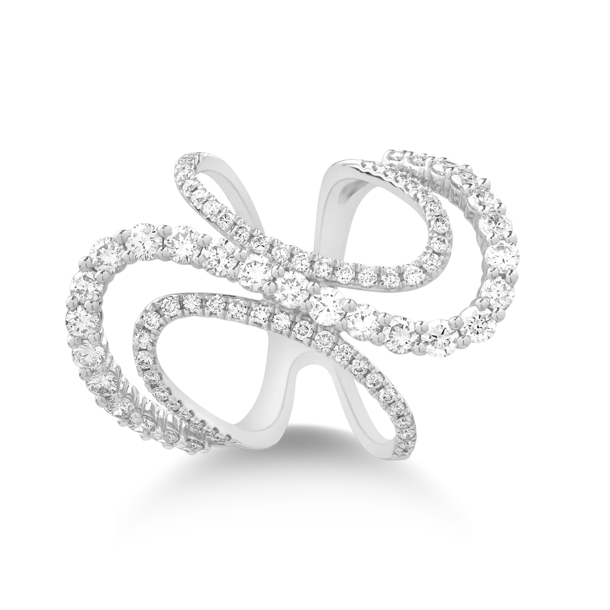 Inel din aur alb de 18K cu diamante de 1.71ct
