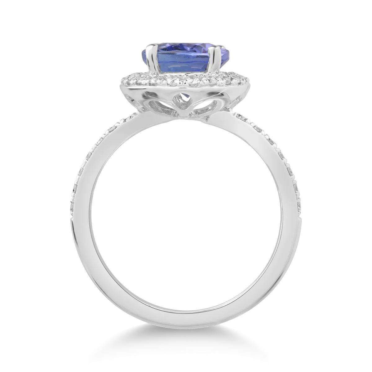 18K white gold ring with 2.13ct tanzanite and 0.25ct diamonds