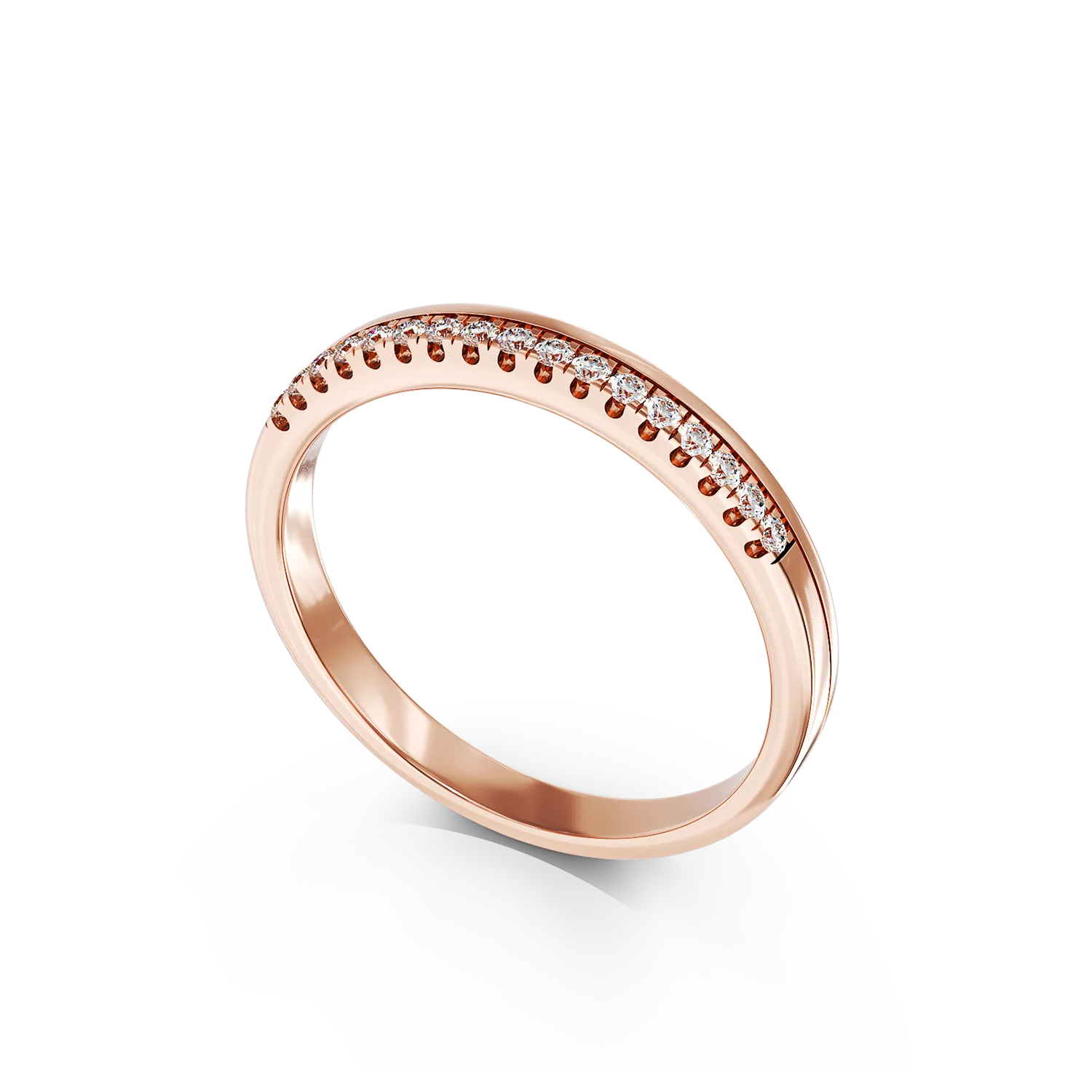 14K rose gold ring with 0.11ct diamonds