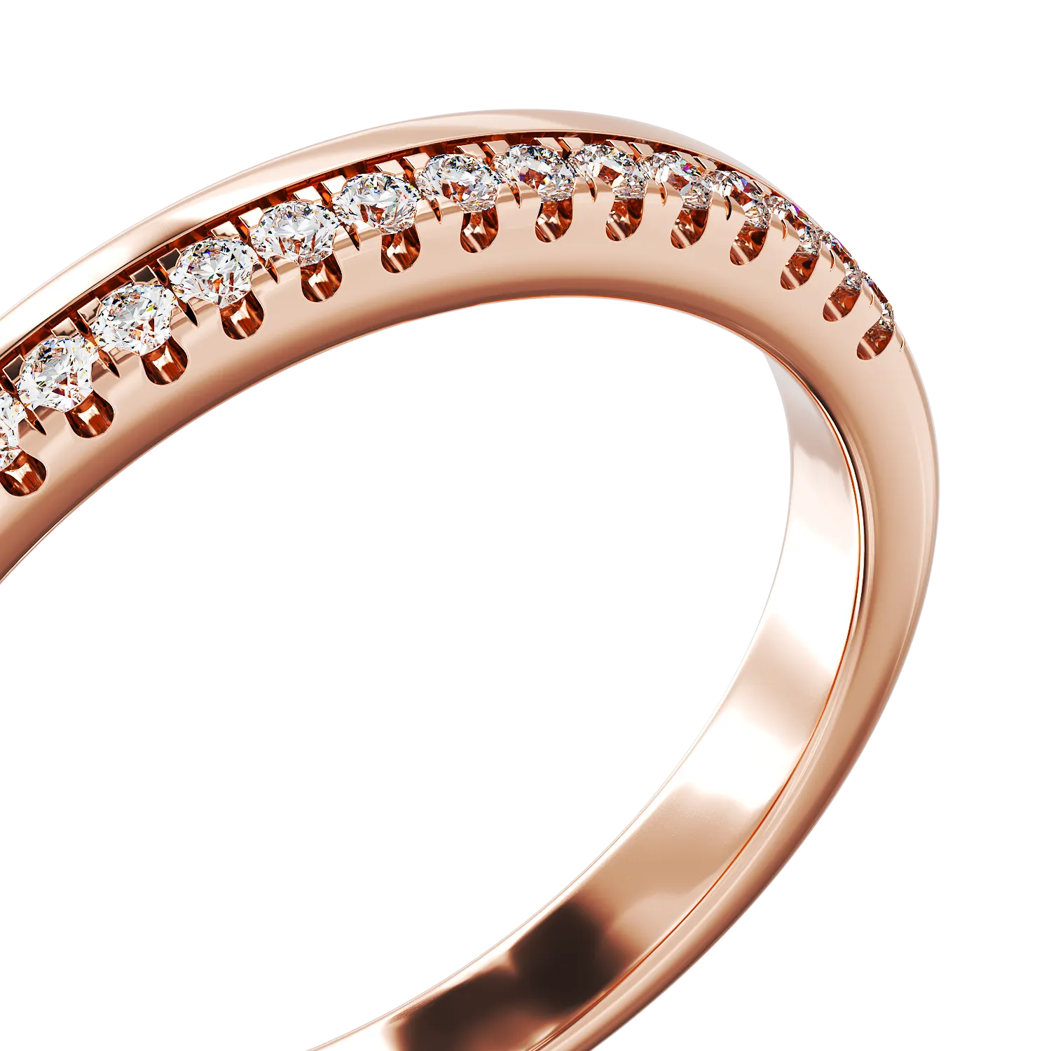 14K rose gold ring with 0.11ct diamonds