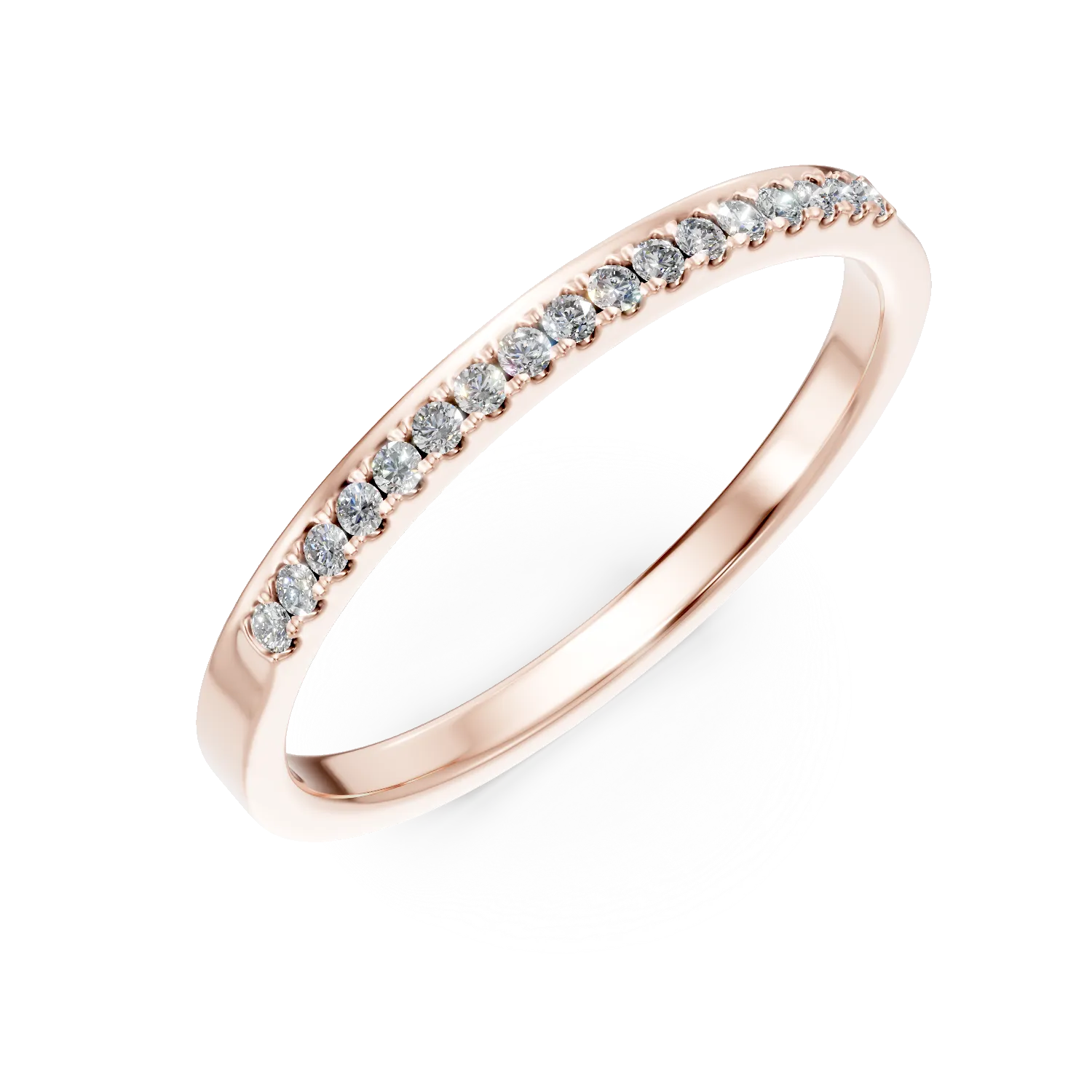 14K rózsaszín arany gyűrű 0.11ct gyémántokkal-157126