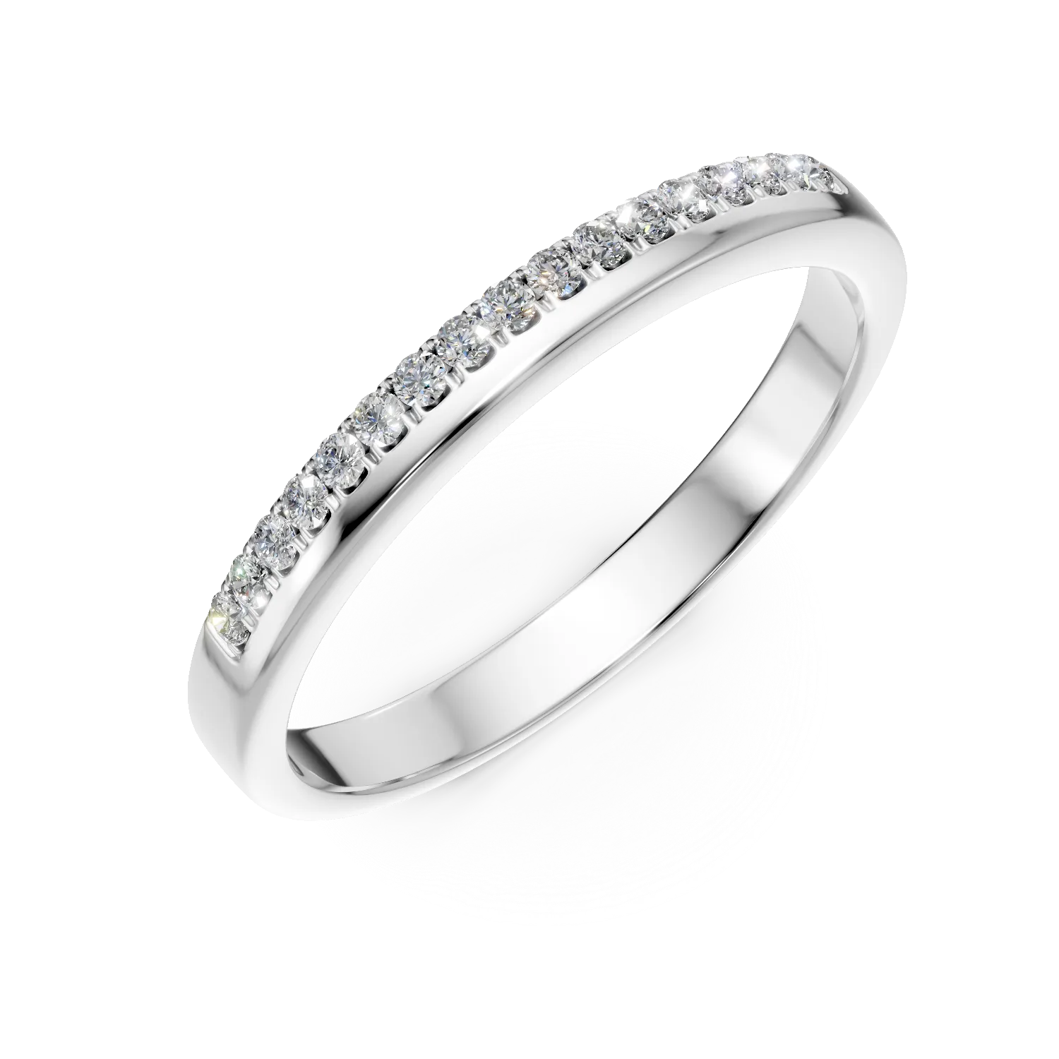 Inel din aur alb de 14K cu diamante de 0.11ct