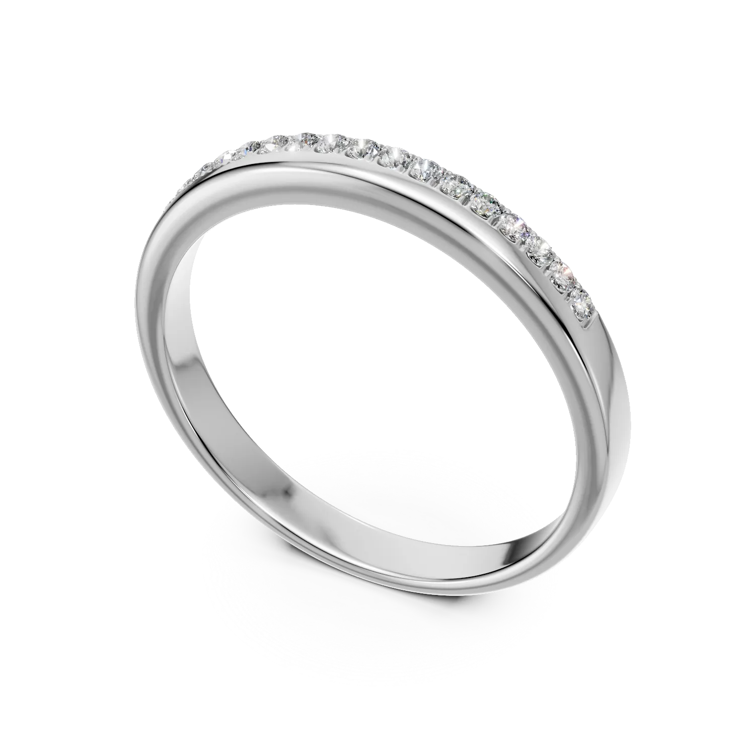 Inel din aur alb de 14K cu diamante de 0.11ct