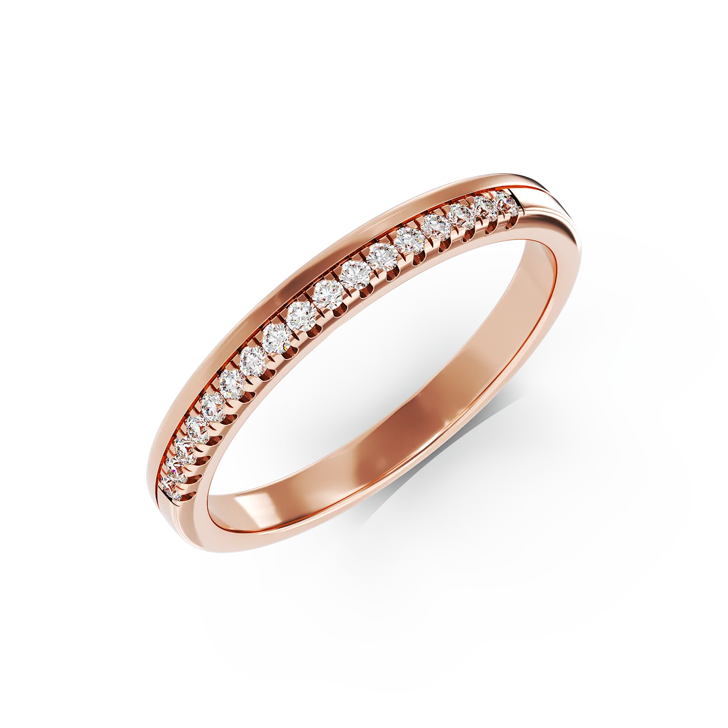 Inel din aur roz de 14K cu diamante de 0.11ct