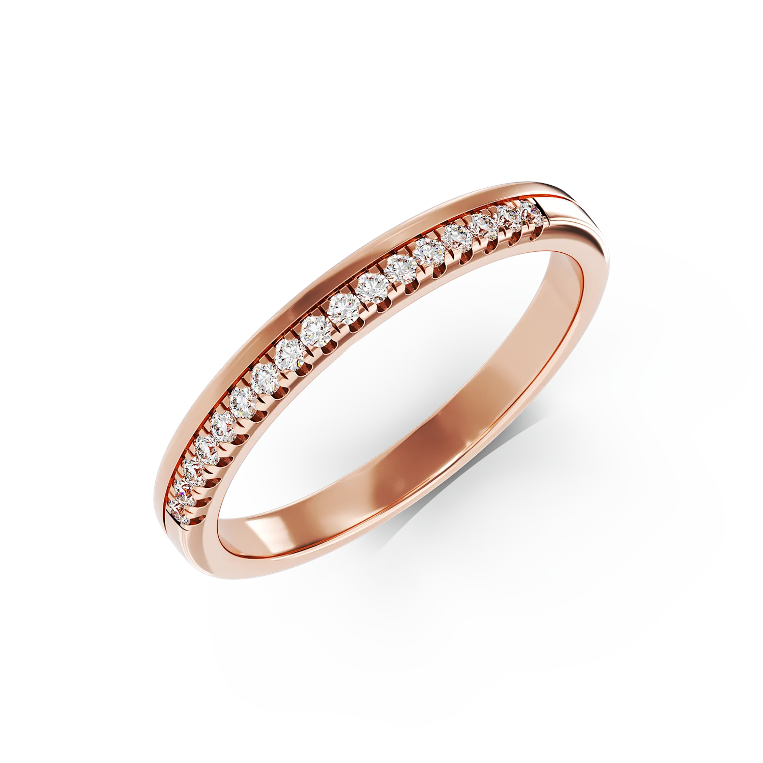 14K rose gold ring with 0.11ct diamonds