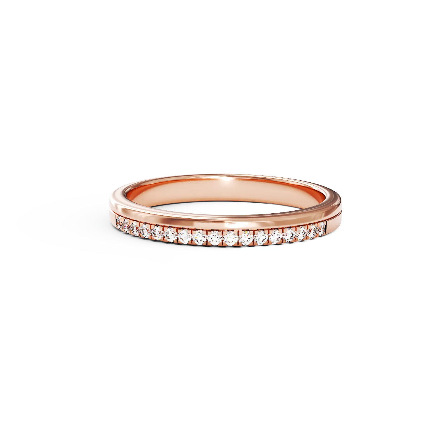 14K rose gold ring with 0.11ct diamonds