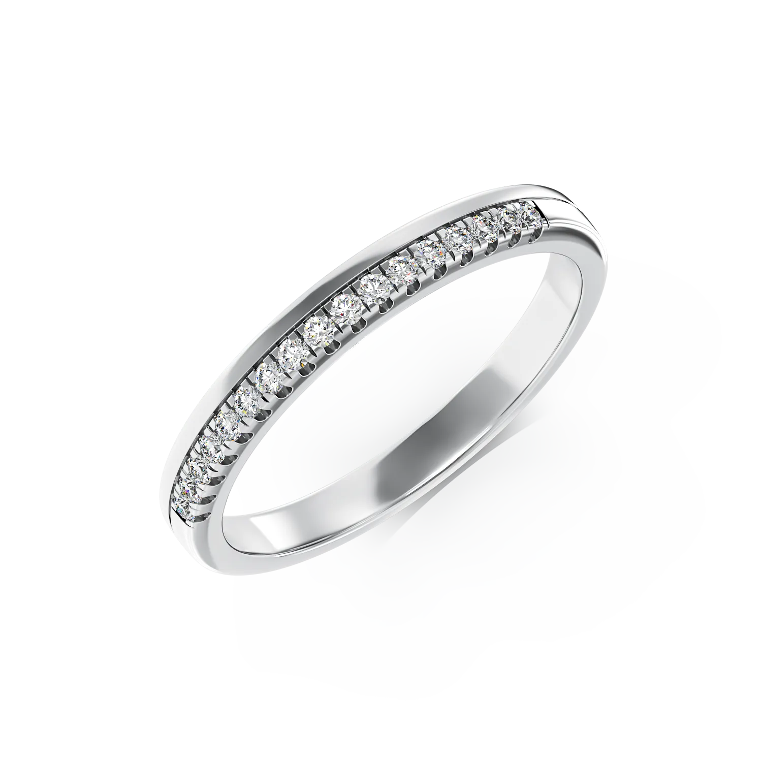 Inel din aur alb de 14K cu diamante de 0.11ct