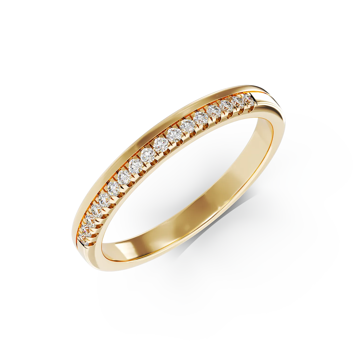 14K yellow gold ring with 0.11ct diamonds