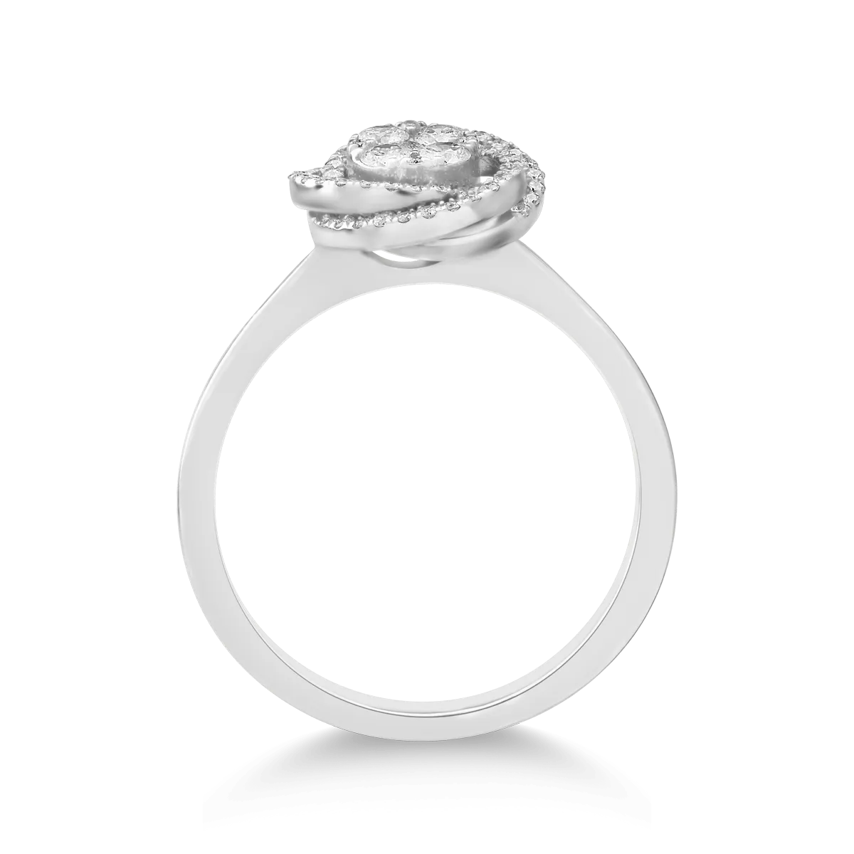 Inel din aur alb de 18K cu diamante de 0.32ct