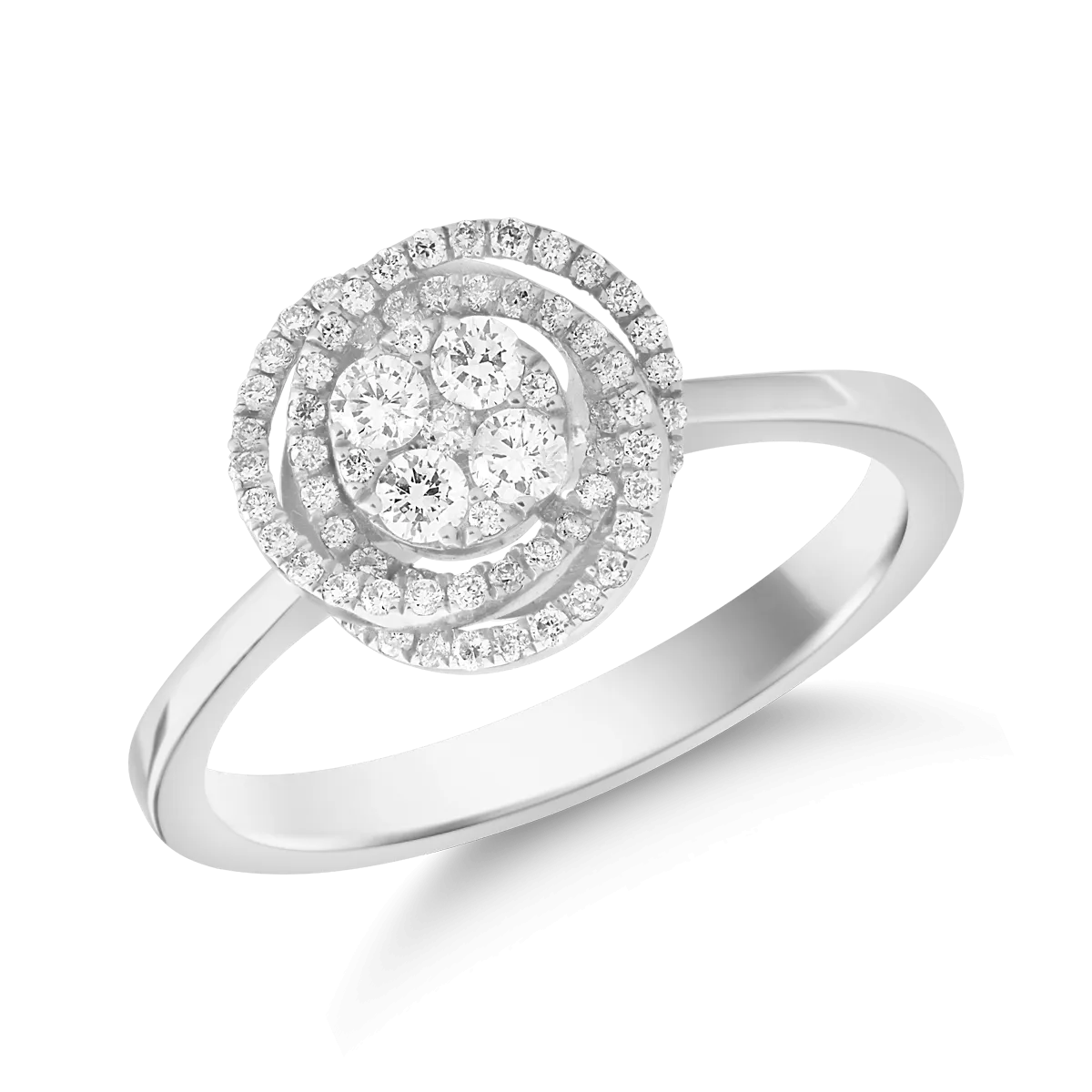 Teilor Inel din aur alb cu diamante de 0.32ct