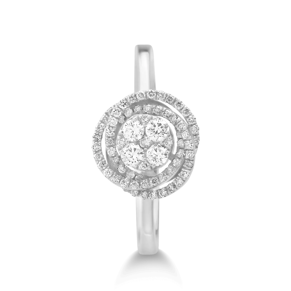 Inel din aur alb de 18K cu diamante de 0.32ct