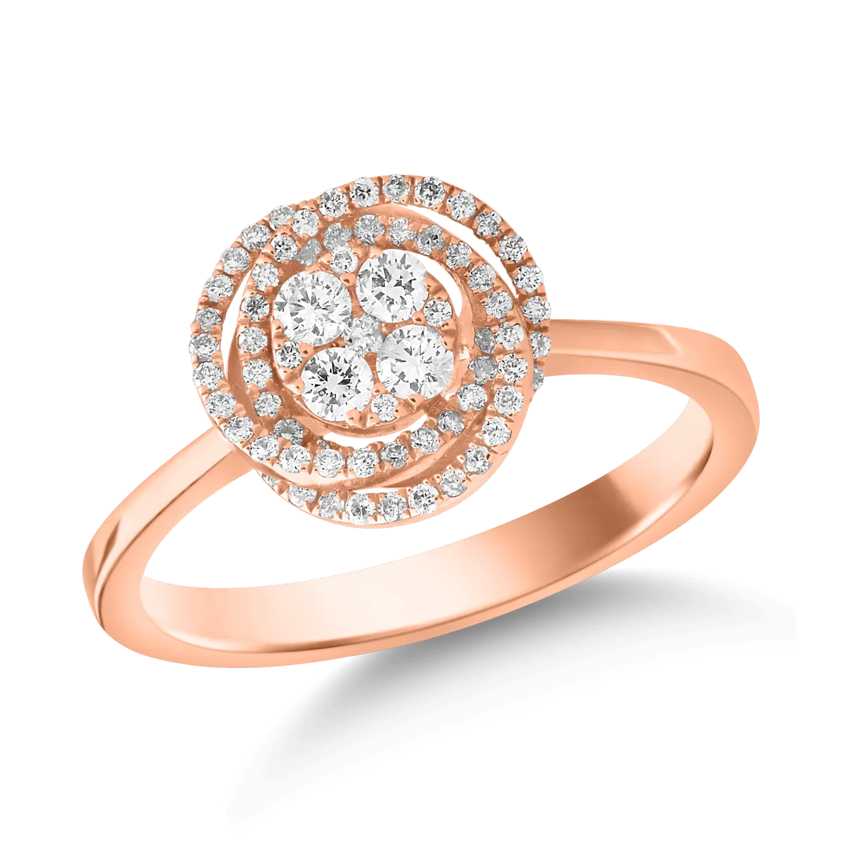 Gyűrű 18K-os rózsaszín aranyból 0.32ct gyémánttal-107120
