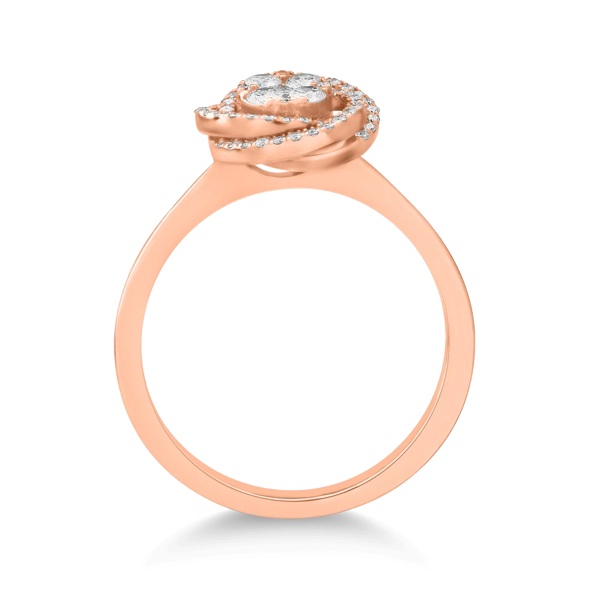 Gyűrű 18K-os rózsaszín aranyból 0.32ct gyémánttal