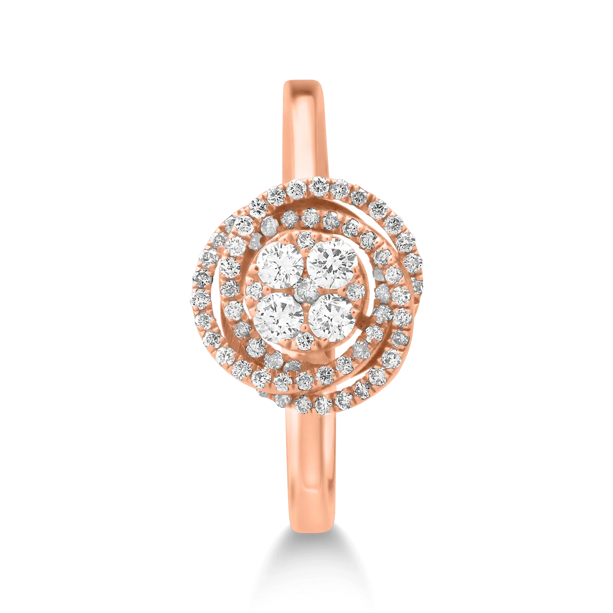 Gyűrű 18K-os rózsaszín aranyból 0.32ct gyémánttal
