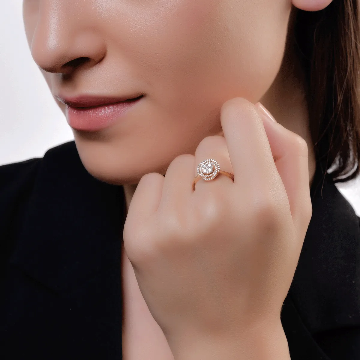 Gyűrű 18K-os rózsaszín aranyból 0.32ct gyémánttal