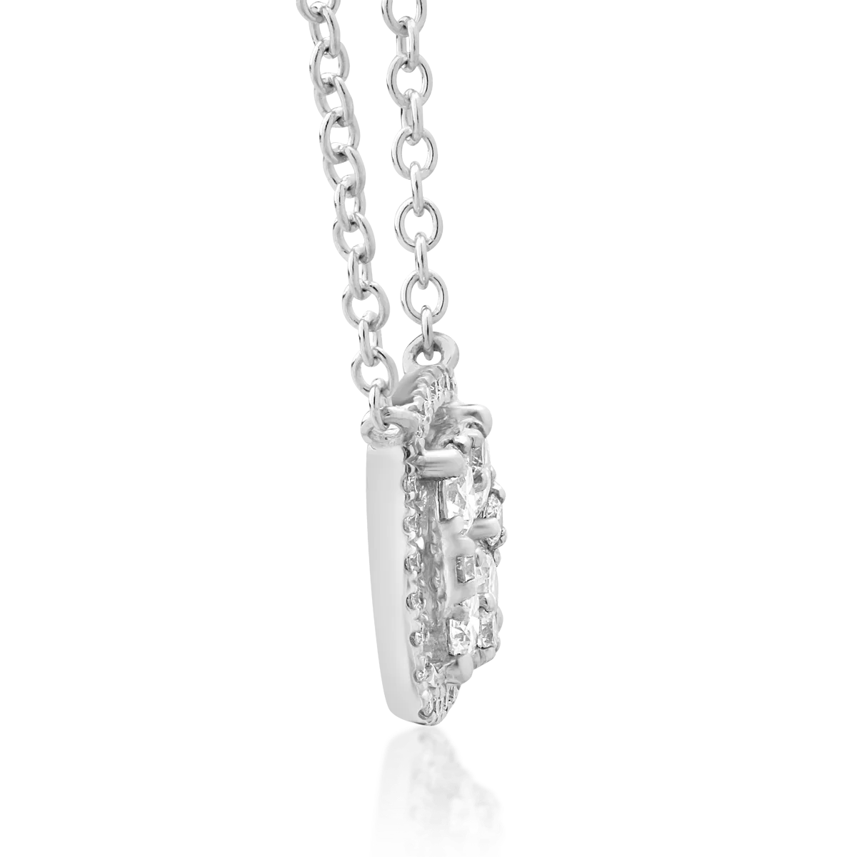 18K white gold pendant necklace with 0.48ct diamonds