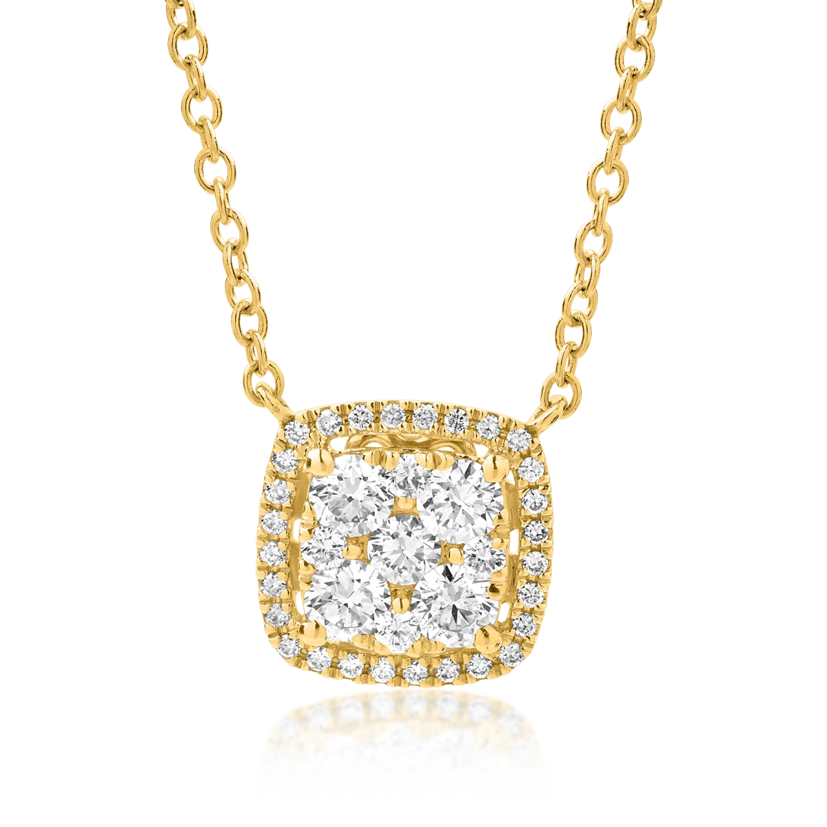 Lant cu pandantiv din aur galben cu diamante de 0.49ct