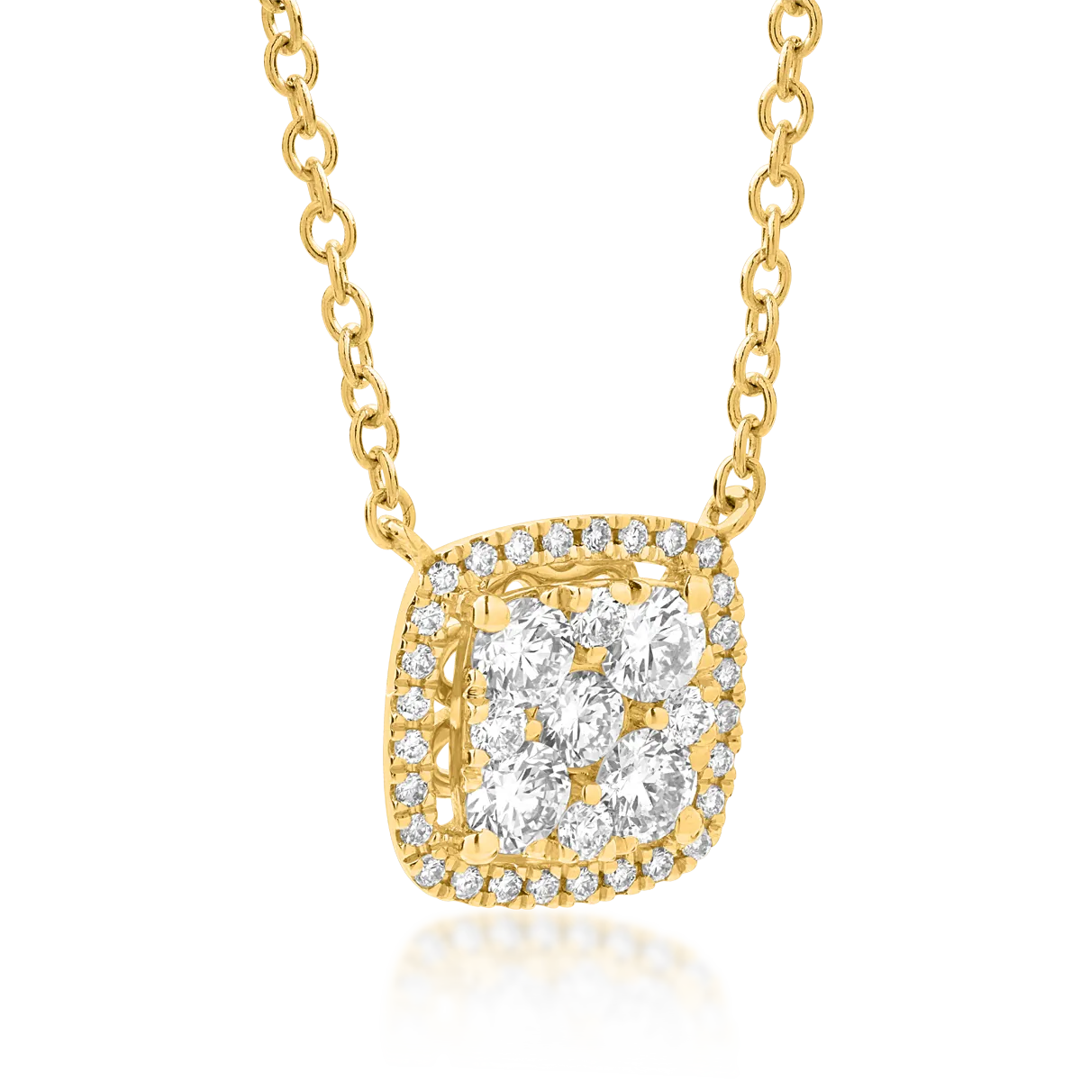 Lant cu pandantiv din aur galben cu diamante de 0.49ct