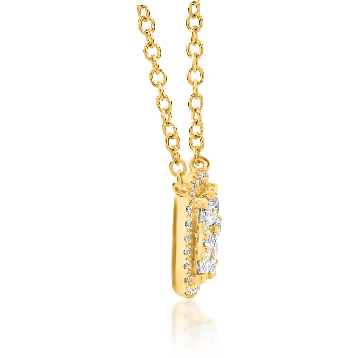 Lant cu pandantiv din aur galben cu diamante de 0.49ct