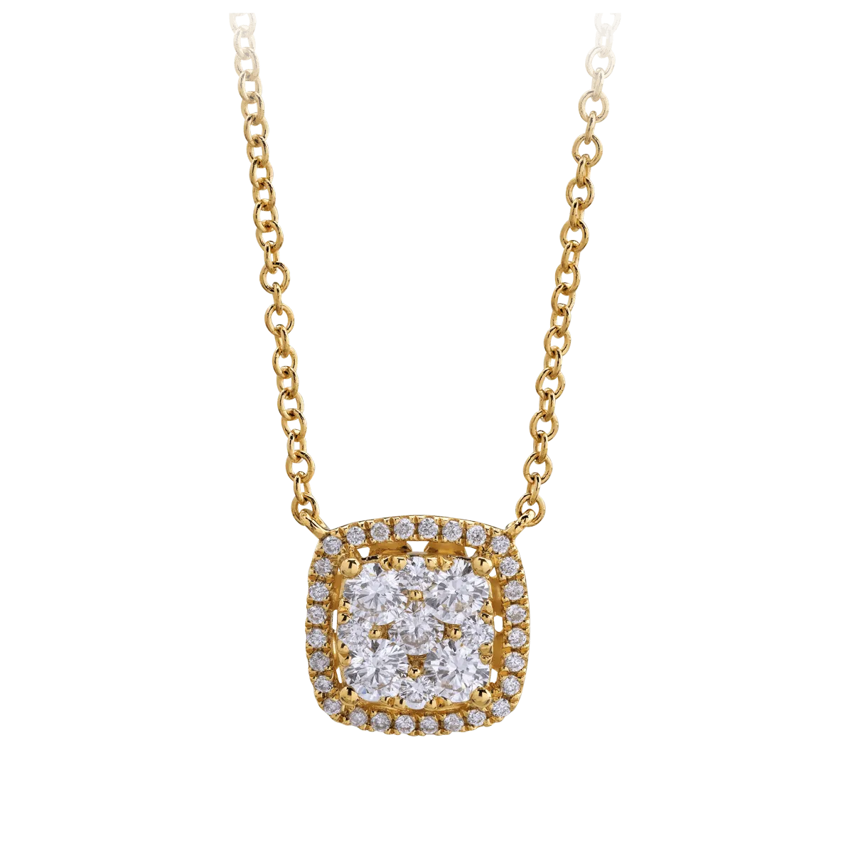 Lant cu pandantiv din aur galben cu diamante de 0.5ct