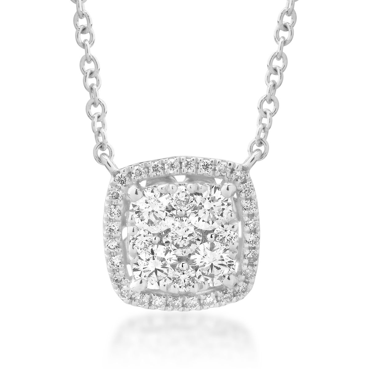 18 karátos fehérarany függőlánc 0.48 karátos gyémántokkal