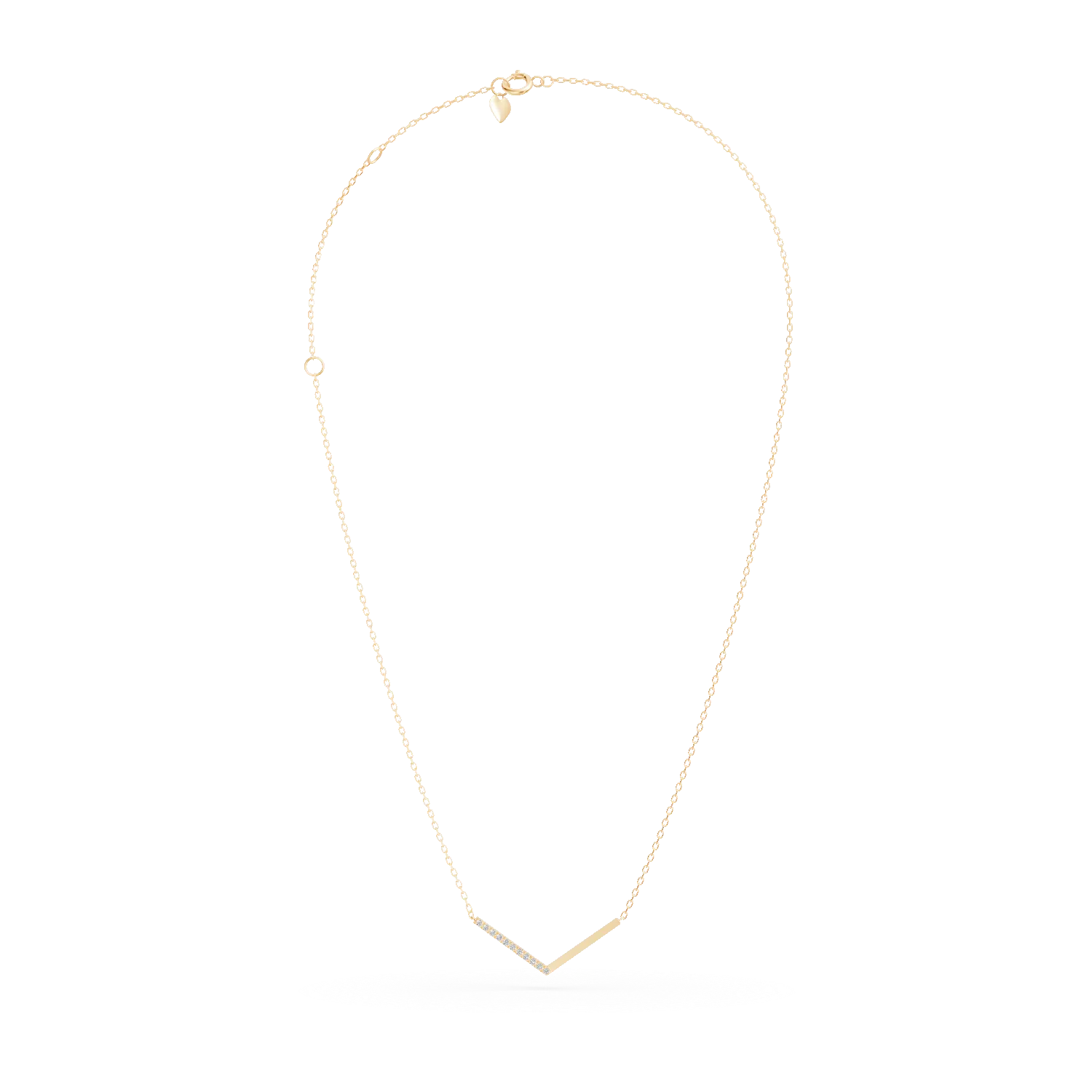 Колие с висулка от жълто злато с диаманти 0.052кt