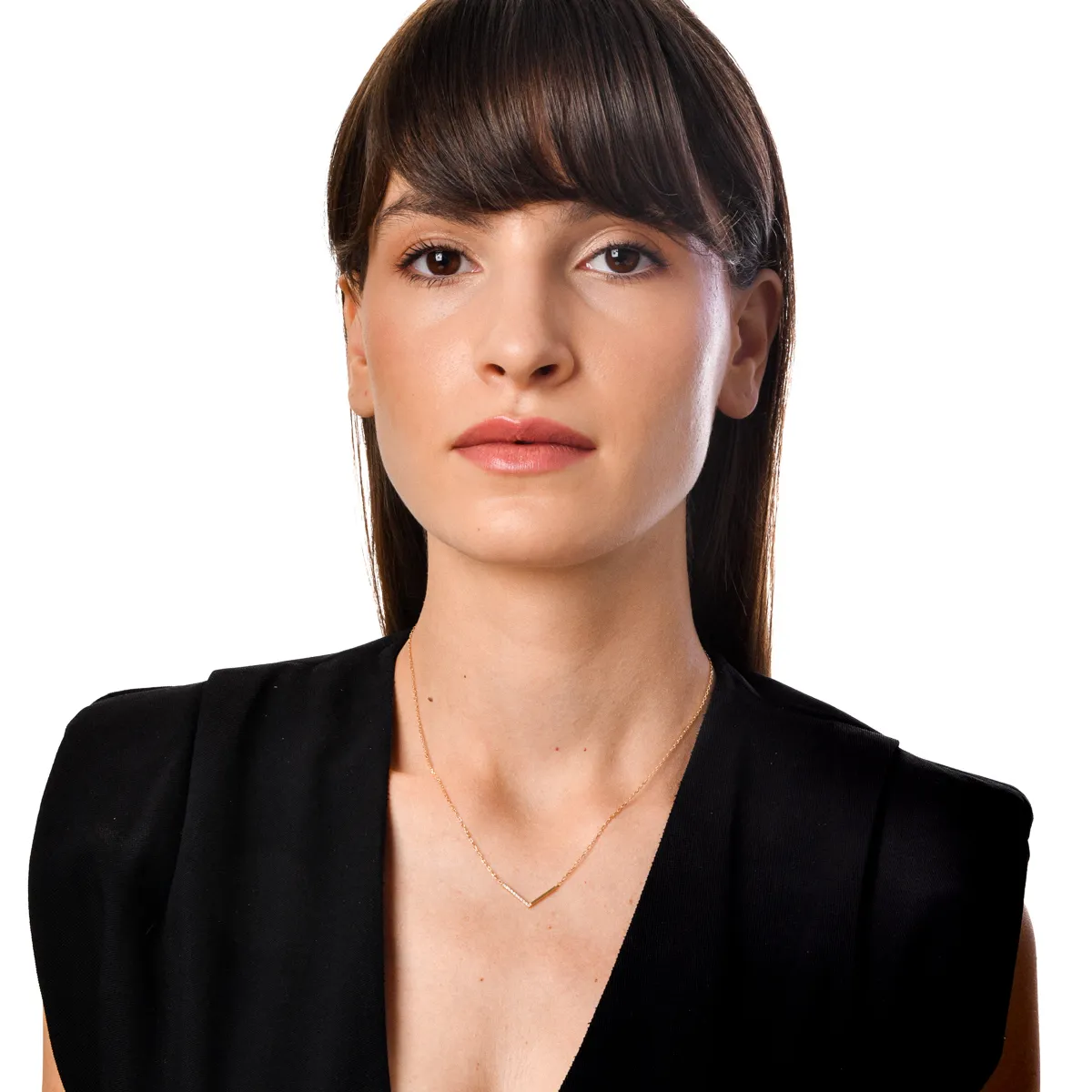 Колие с висулка от жълто злато с диаманти 0.052кt