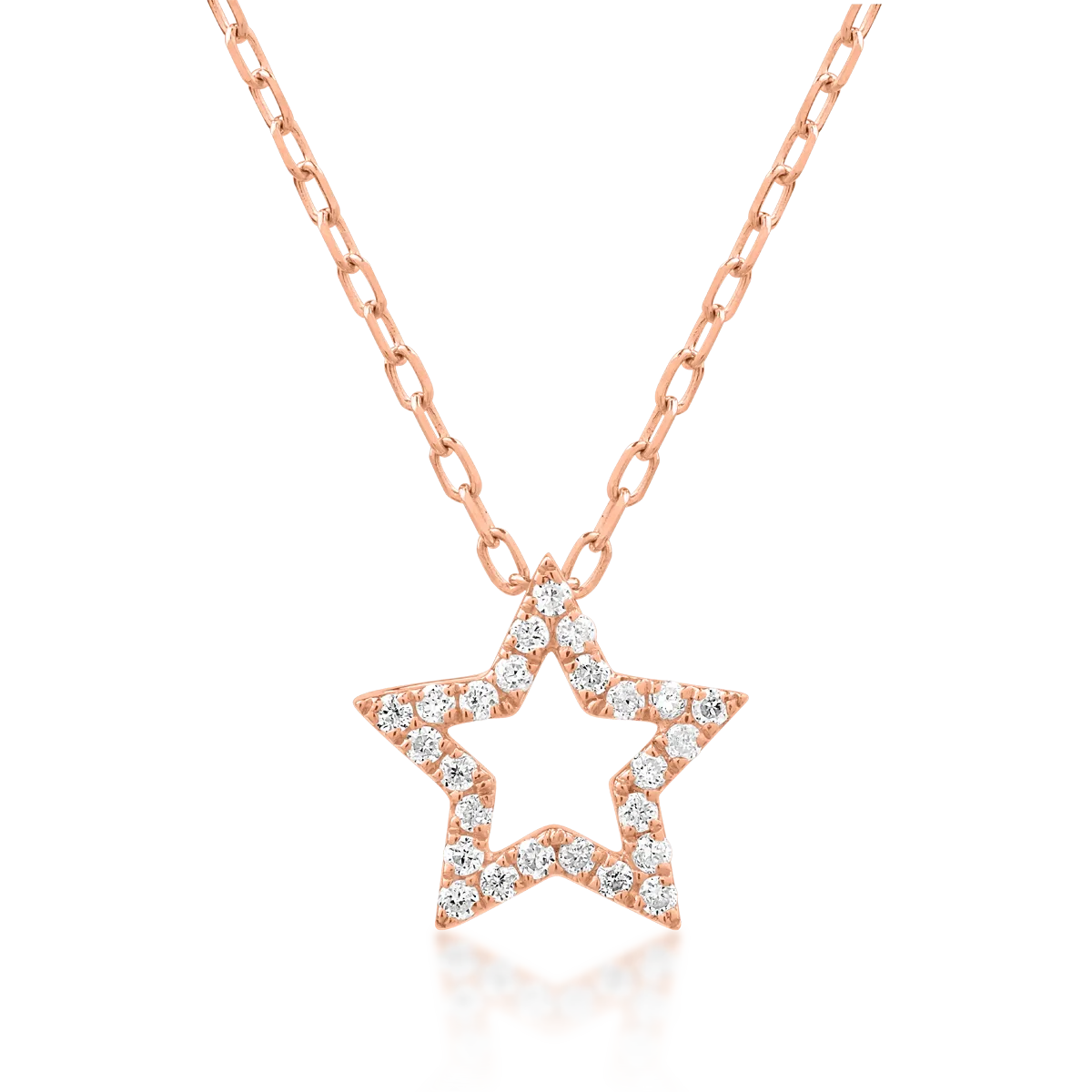 18K rose gold pendant necklace with 0.59ct diamonds