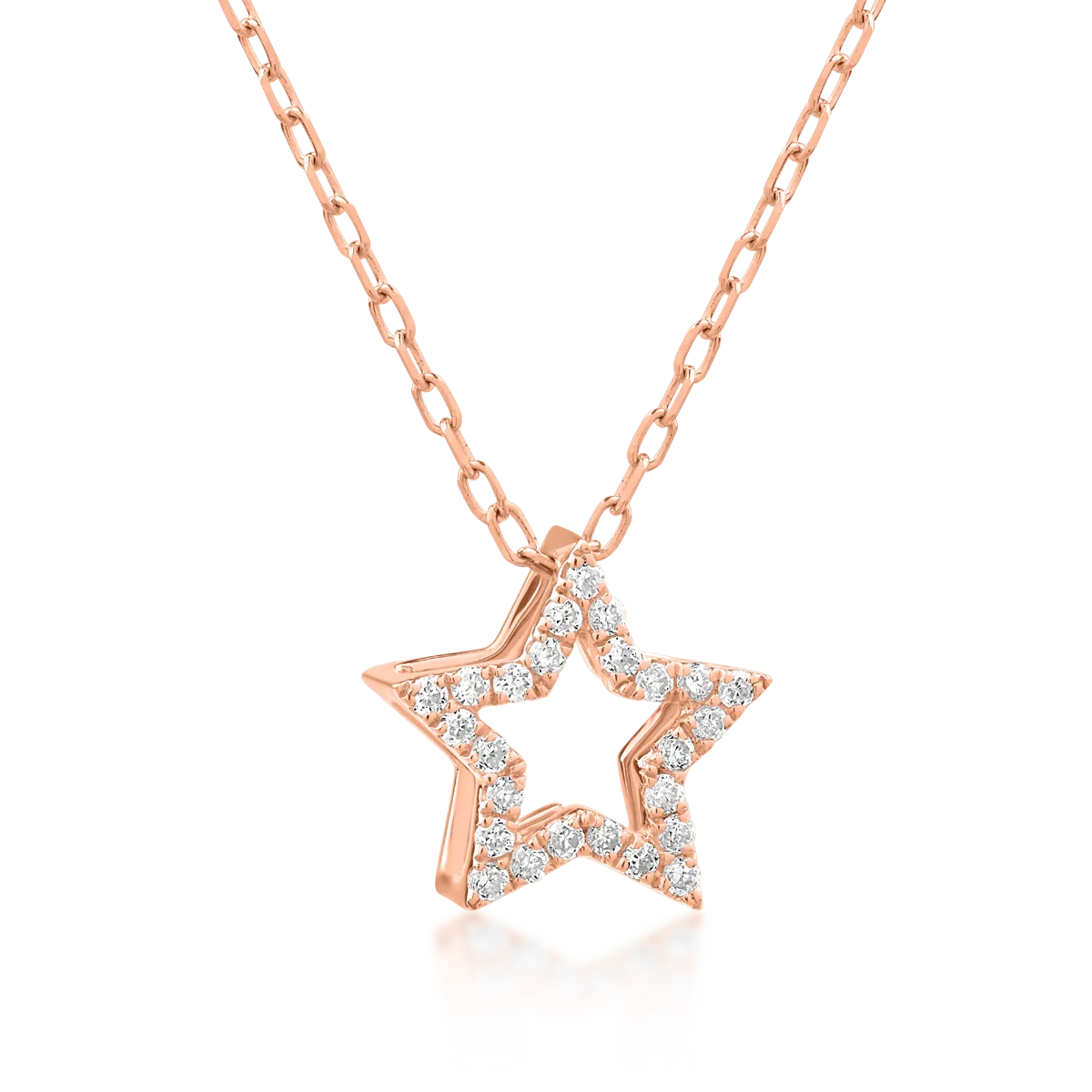Колие с висулка от 18K розово злато с диаманти 0.59ct
