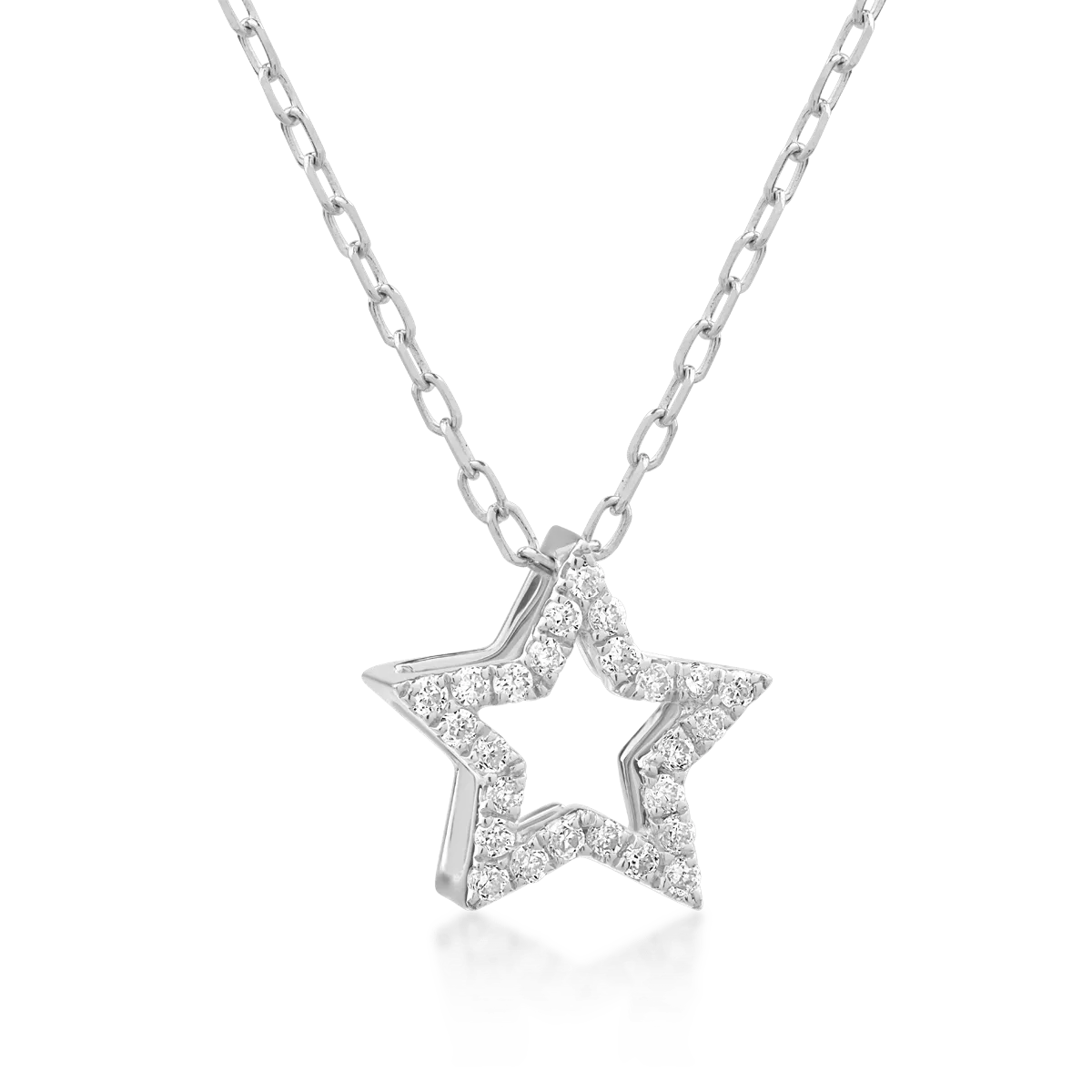 18K white gold pendant necklace with 0.06ct diamonds